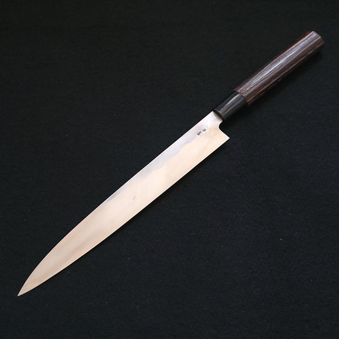 【訳アリ】青紙2号 柳刃包丁 235㎜（８寸） G9371 焼栗柄 月光作