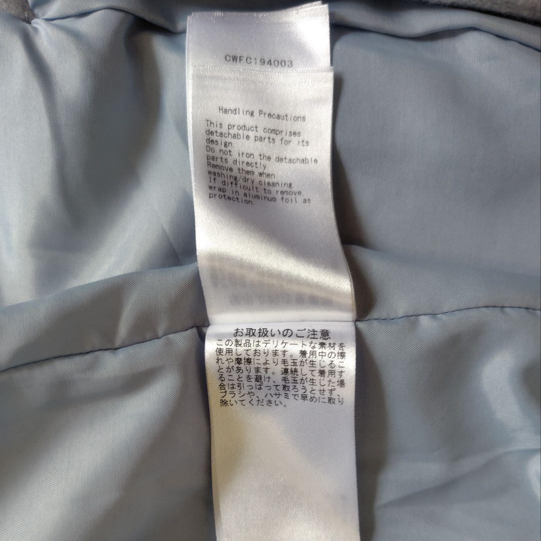 美品 セルフォード ロングコート ノーカラー 比翼ボタン サックス