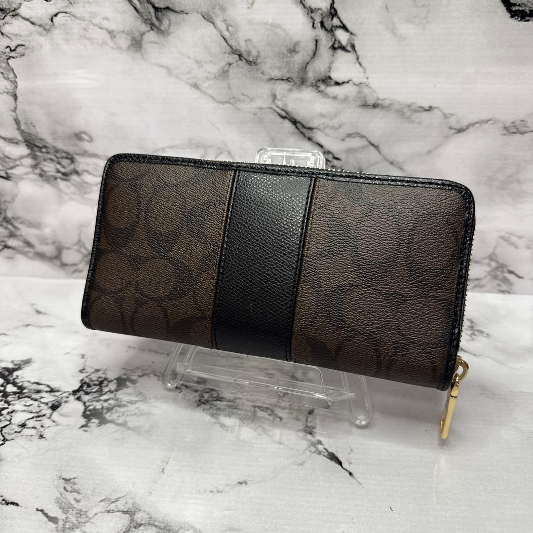 (未使用タグ付)大人気、コーチ、長財布、ラウンドジップ、PVC、レザー、人気色