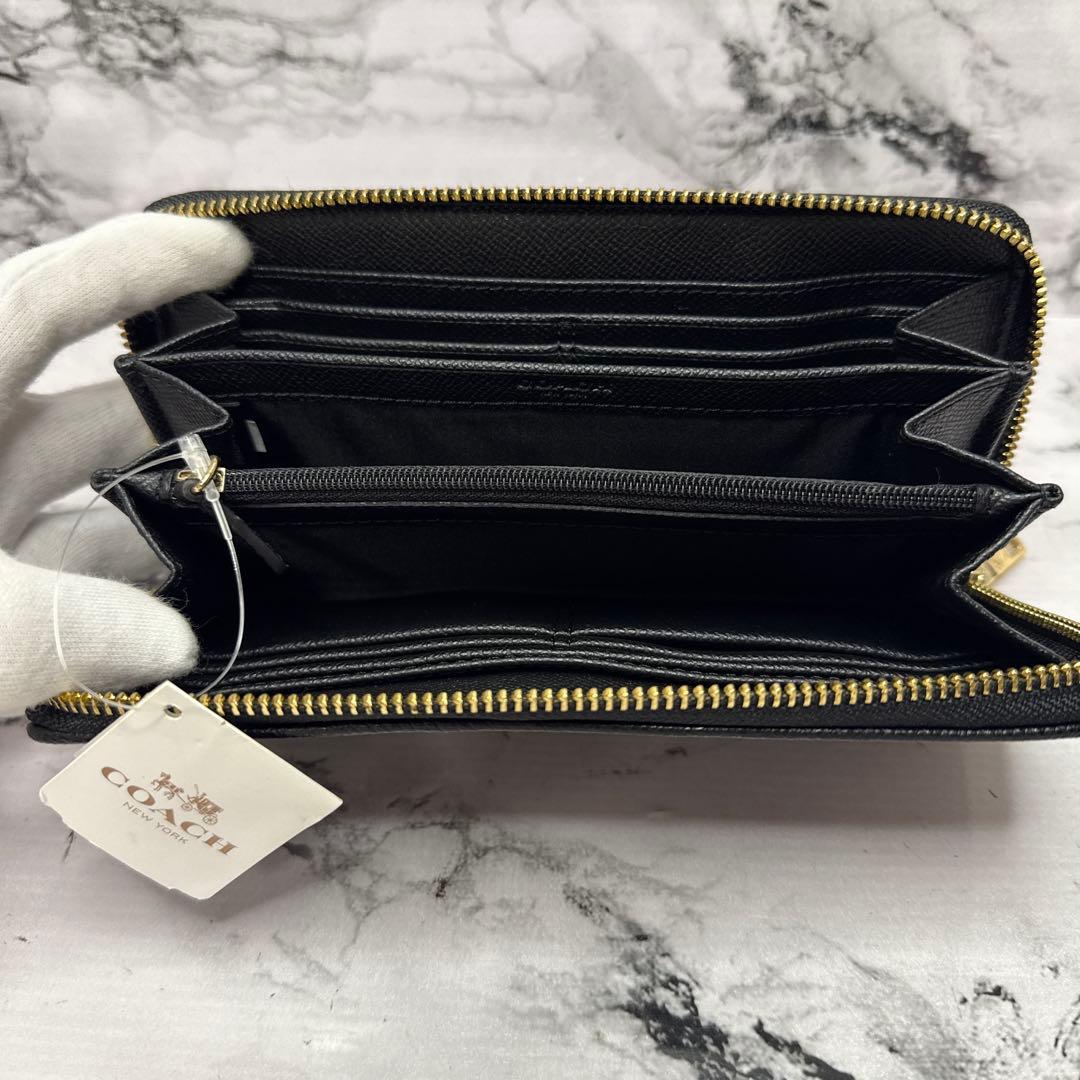 (未使用タグ付)大人気、コーチ、長財布、ラウンドジップ、PVC、レザー、人気色
