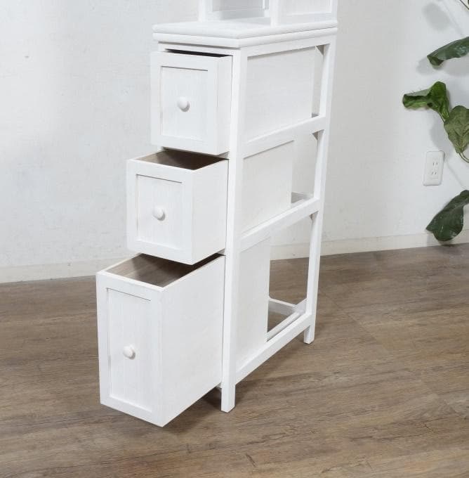 【新品】スリム収納ラック　隙間収納　アンティーク調　シャビー　アウトレット