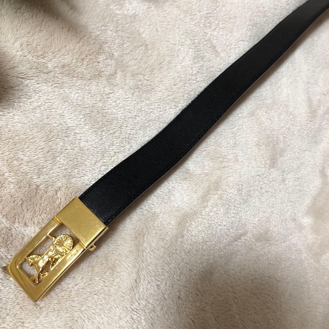 たんぽぽ様専用 未使用に近い極美品♡ セリーヌ ベルト 馬車 ゴールド