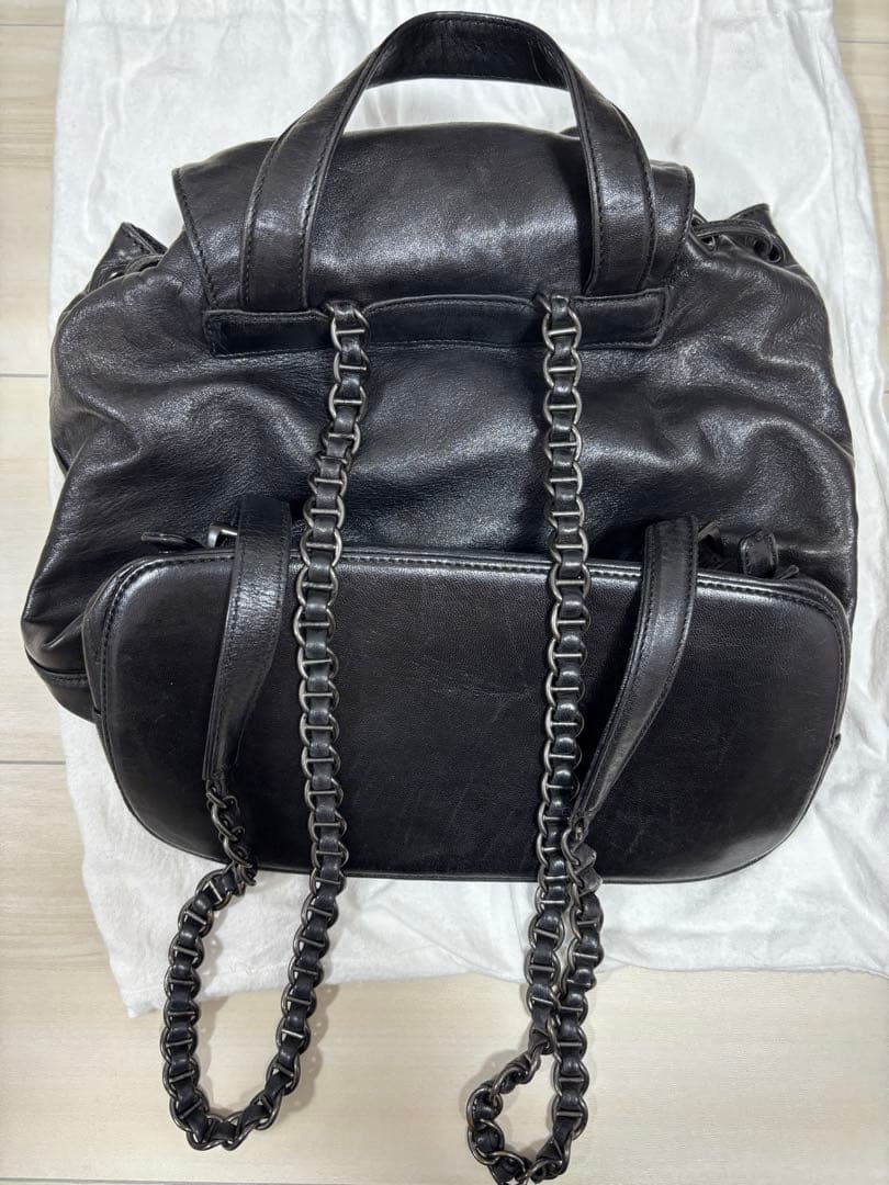 美品 PRADAプラダ リュックサック チェーンショルダー