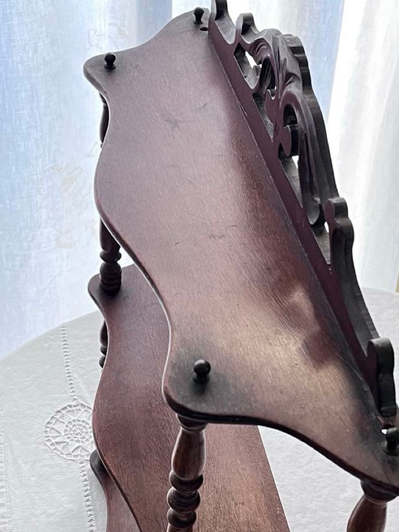 【美品】フランスアンティーク 1900年代 木製3段装飾エタジュール[3738]