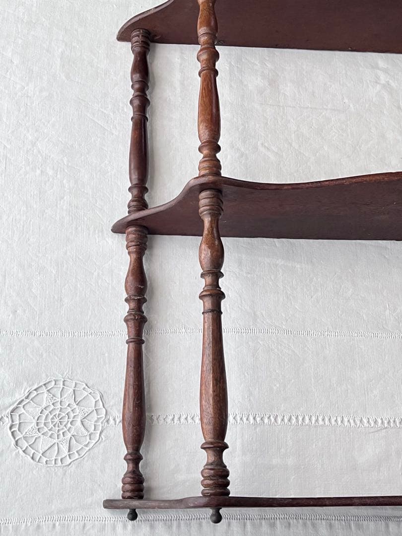 【美品】フランスアンティーク 1900年代 木製3段装飾エタジュール[3738]