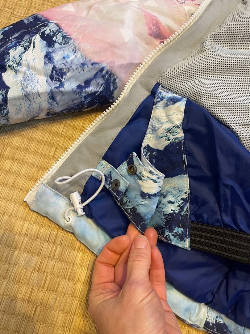 子ども用スキーウェア ピンク青山柄