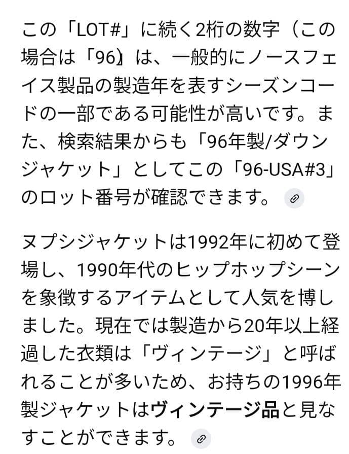 THE NORTH FACE ヌプシダウンNF003AS　96年モデル　Mサイズ