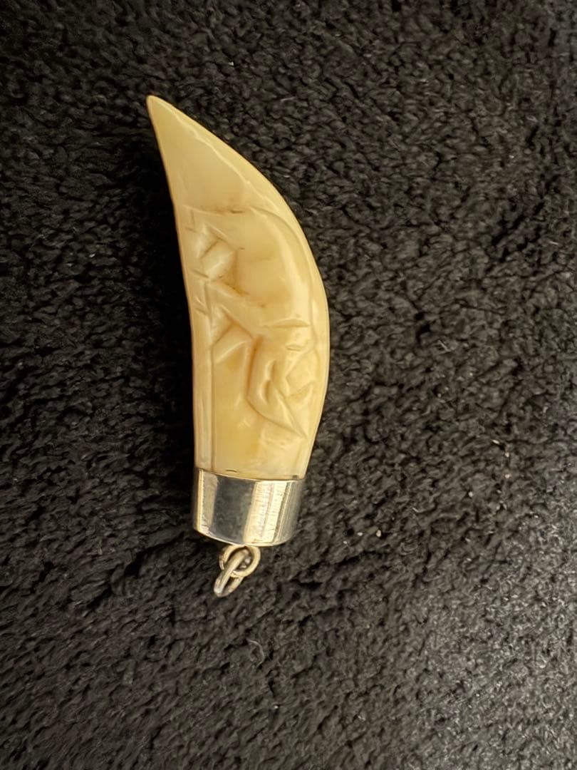 肉食動物　牙　ペンダント　アフリカ工芸品