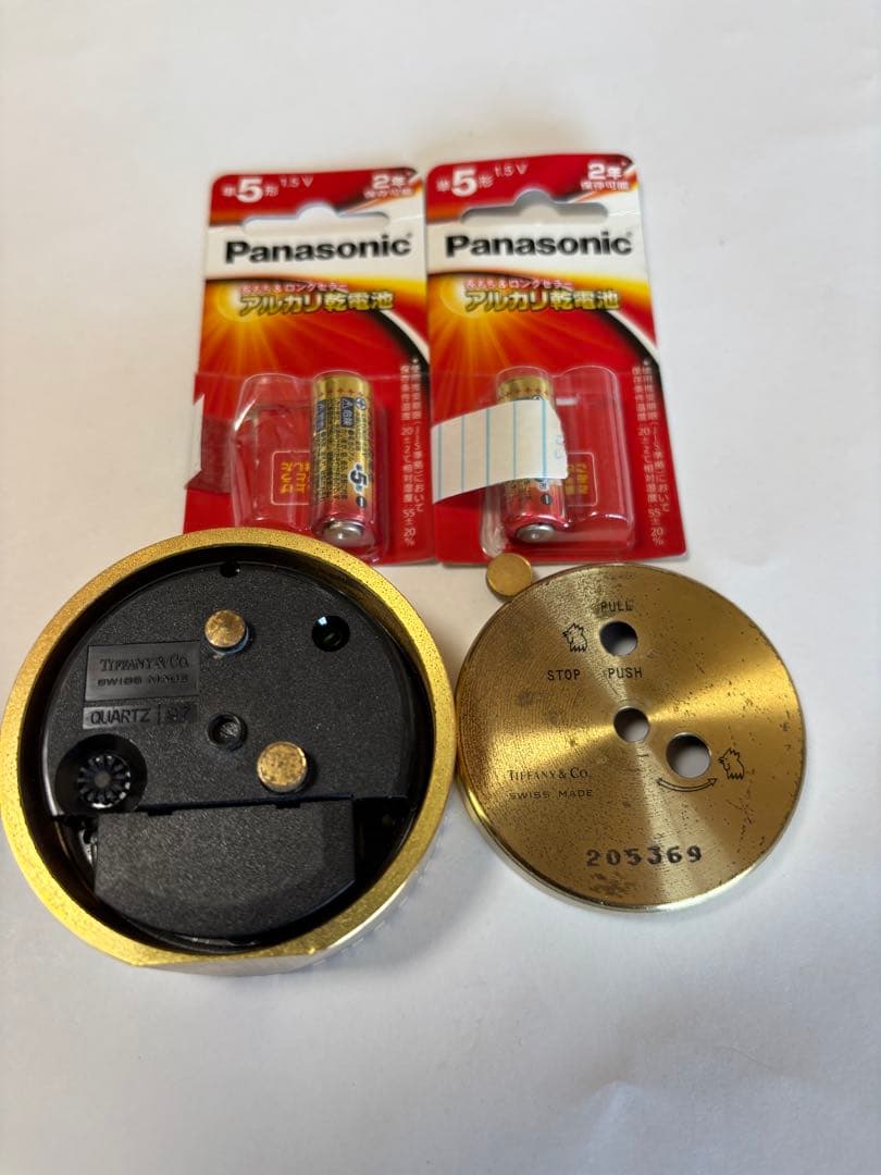 ティファニー アトラス テーブルクロック 動作品205369 予備電池付