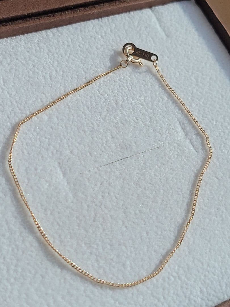 美品★4℃ K10 YG アクアゴールド ブレスレット チェーン