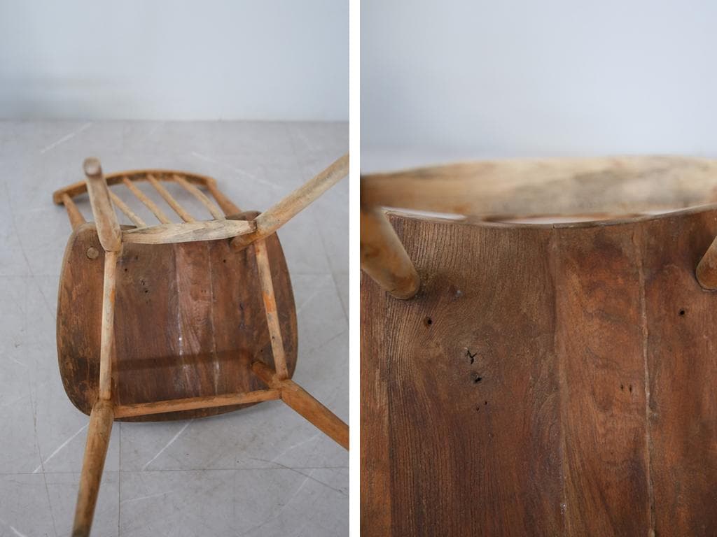 英国アンティークERCOLアーコールスティックバックチェア/木製イス(92-91