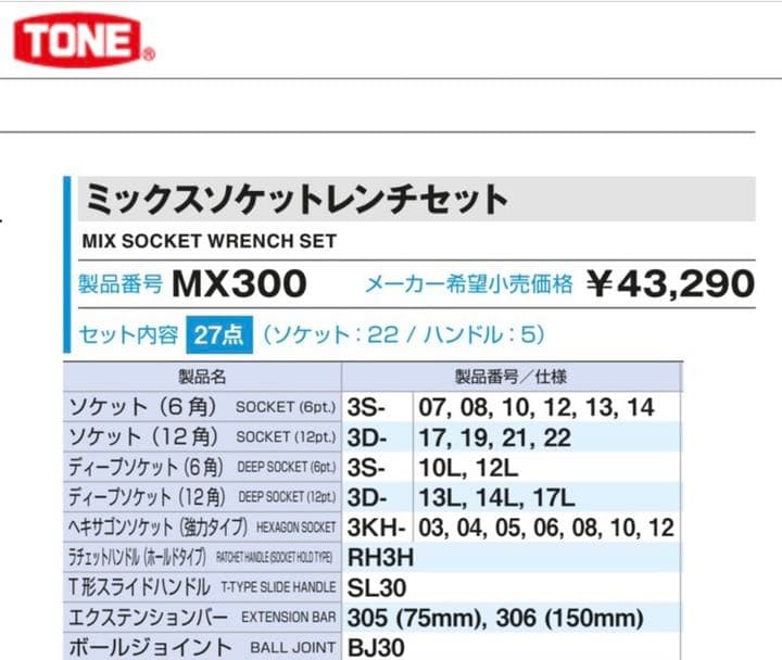 未使用　TONE メガネレンチ(45°)セット