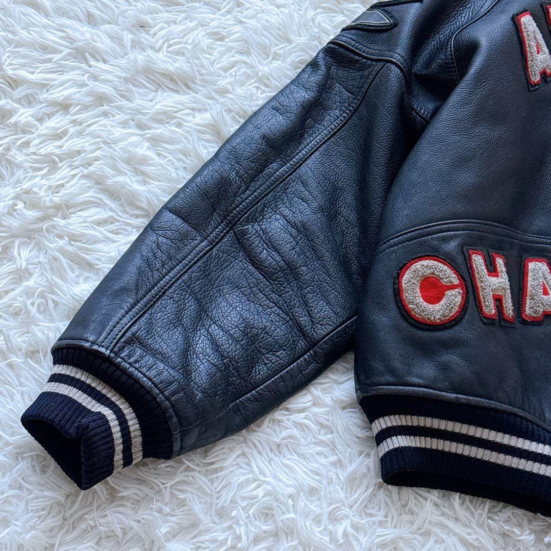 Lサイズ✨80s ヴィンテージ AVIREX オールレザースタジャン ブラック