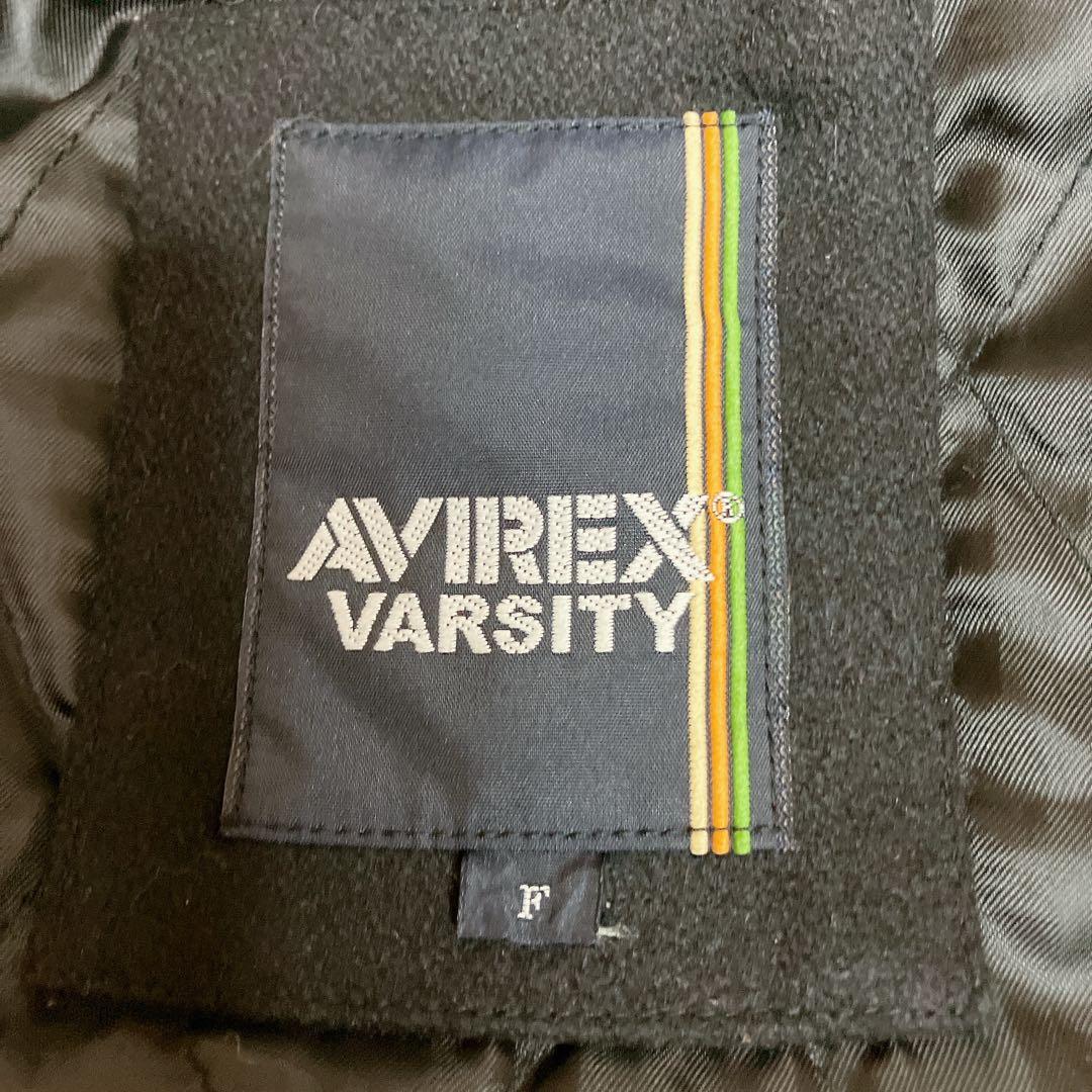 AVIREX スタジャン　レザー　羊革　ワッペン　刺繍　トラ　タイガー