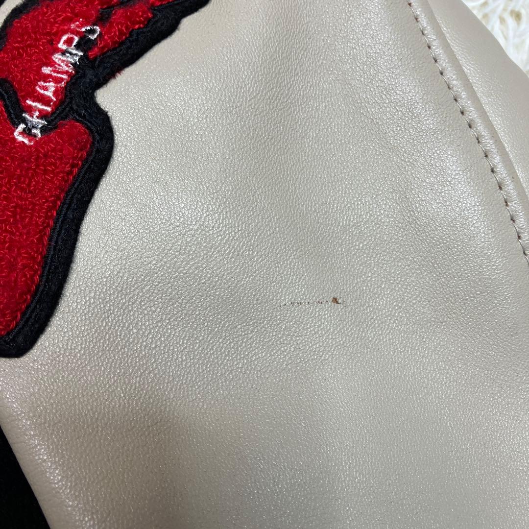 AVIREX スタジャン　レザー　羊革　ワッペン　刺繍　トラ　タイガー