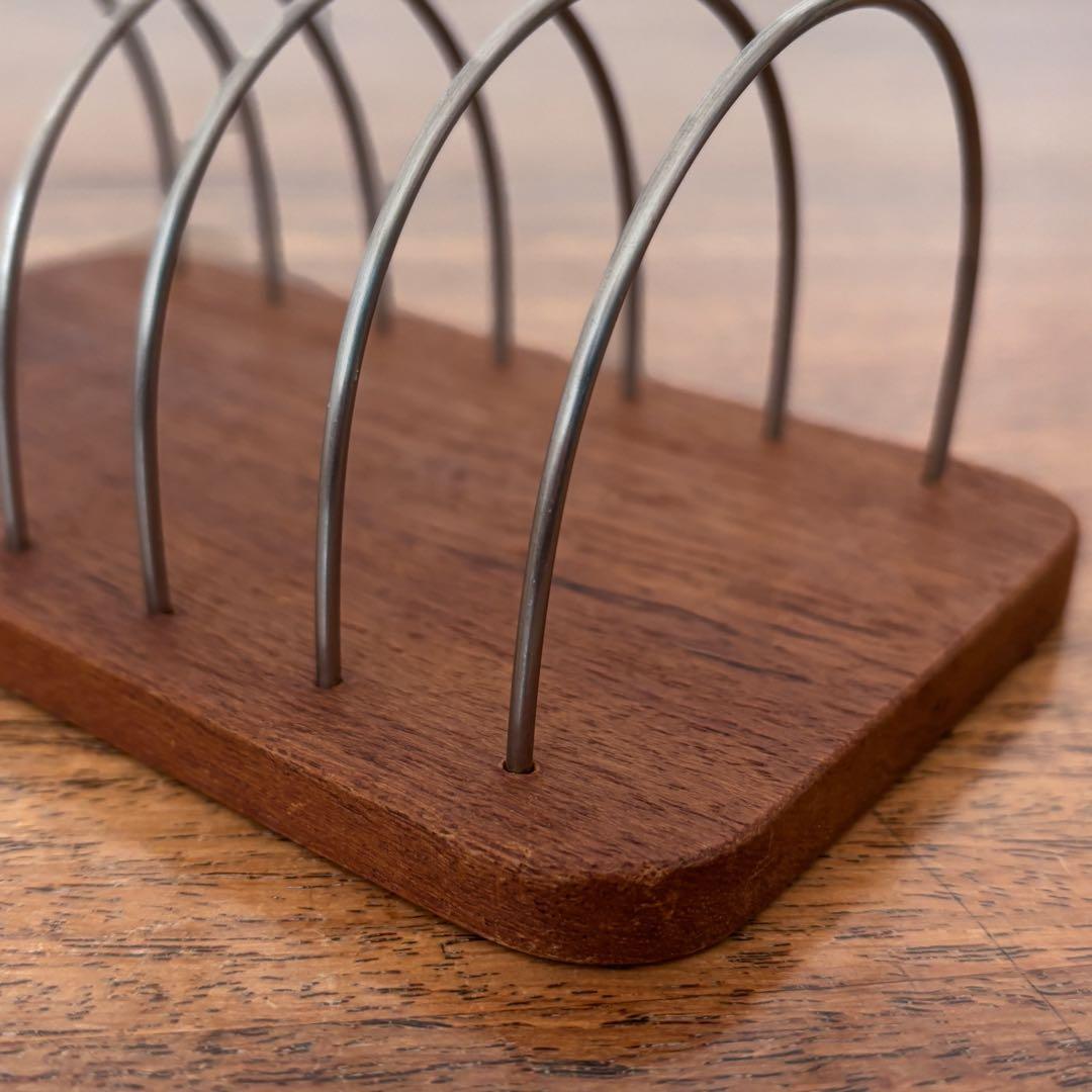 ￼ 【デンマーク 古いチークのトーストスタンド】ヴィンテージ
