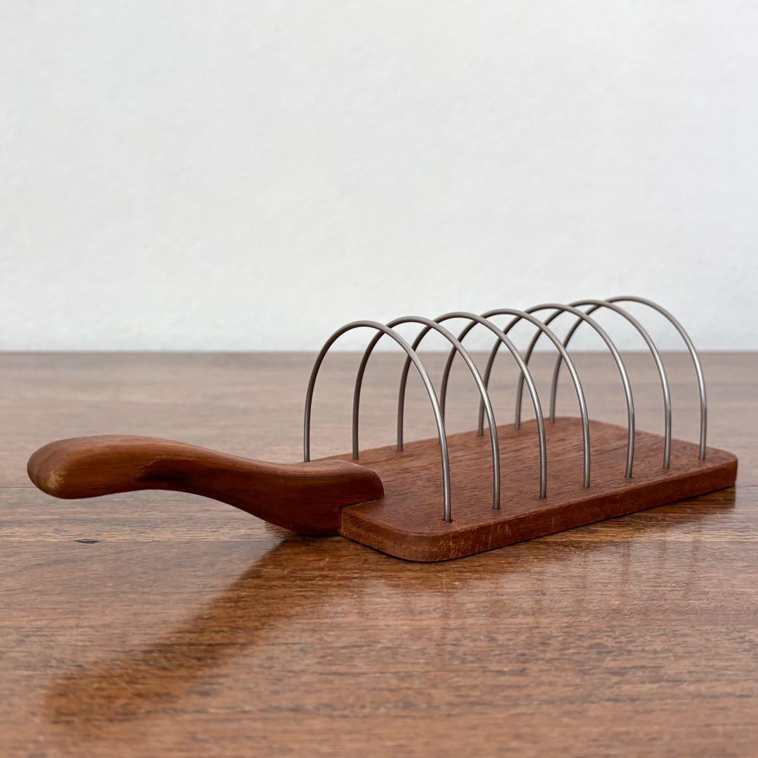 ￼ 【デンマーク 古いチークのトーストスタンド】ヴィンテージ