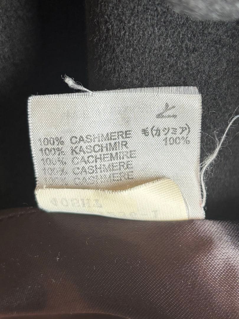 Aquascutum メンズ カシミヤコート 黒 LL 英国製