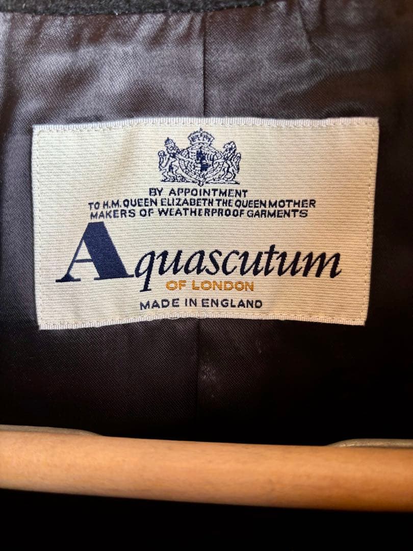 Aquascutum メンズ カシミヤコート 黒 LL 英国製