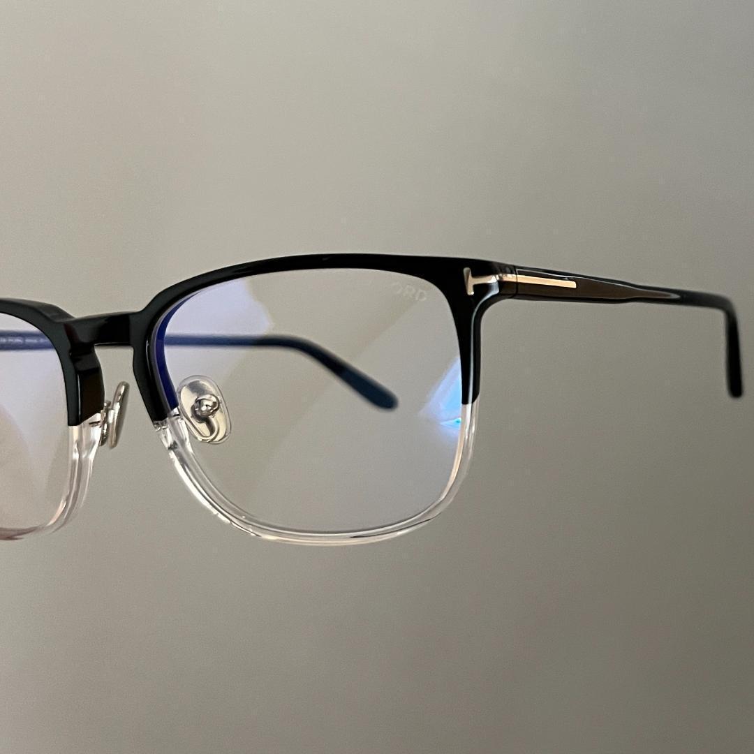 トムフォード メガネ ウェリントン 眼鏡 ブラック クリア ツートン 黒 透明