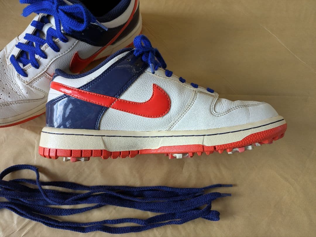 Nike ナイキ　ダンク　ゴルフシューズ ホワイト/オレンジ/ネイビー　25