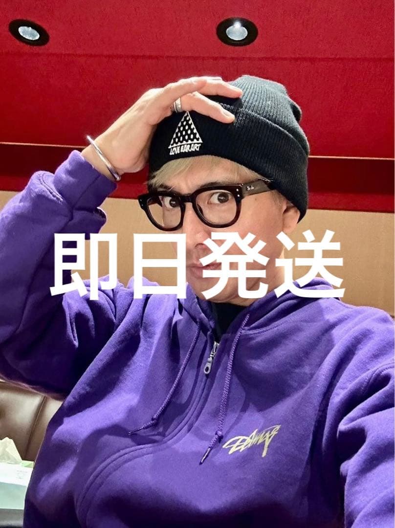 キムタク 私物 love ear art ニット帽 ブラック 黒 - メルカリ