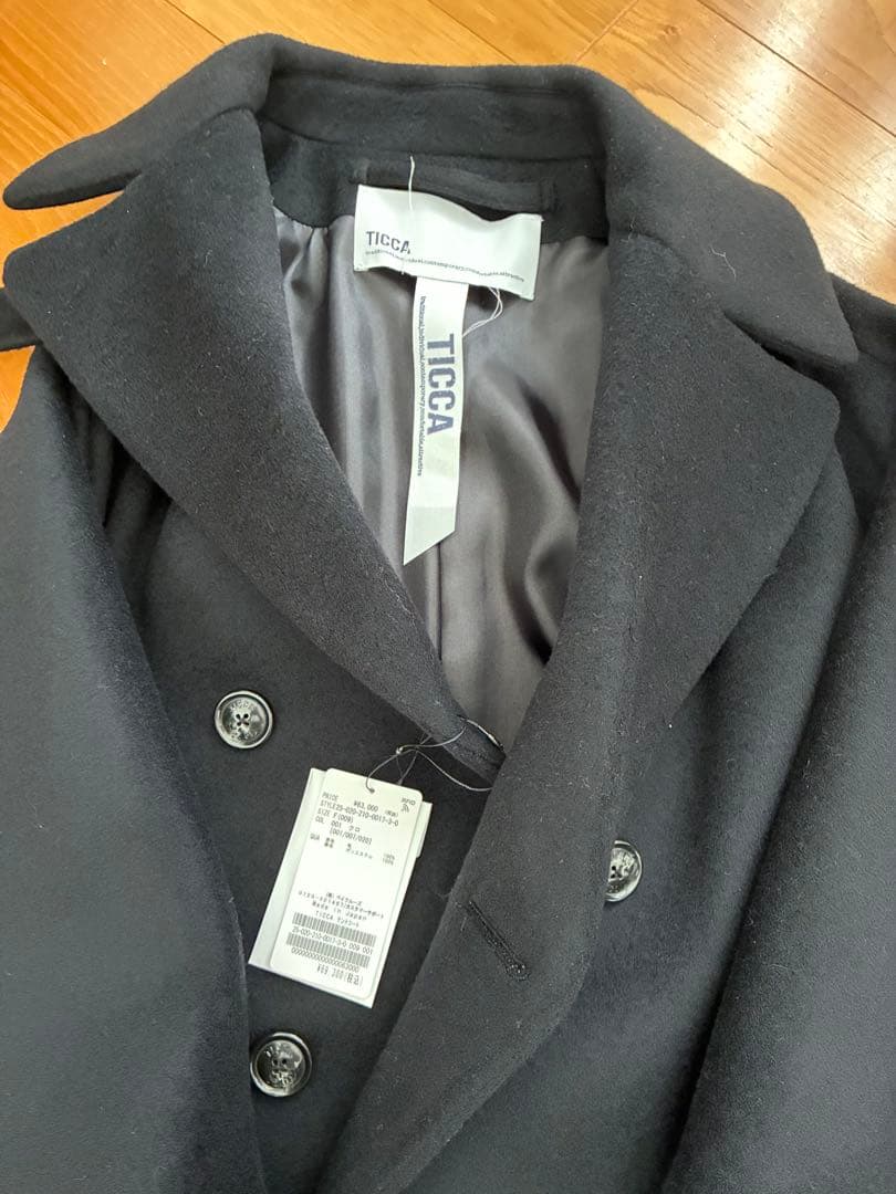 ティッカ　スピックアンドスパン　ブラック テントコートロングコート25AW