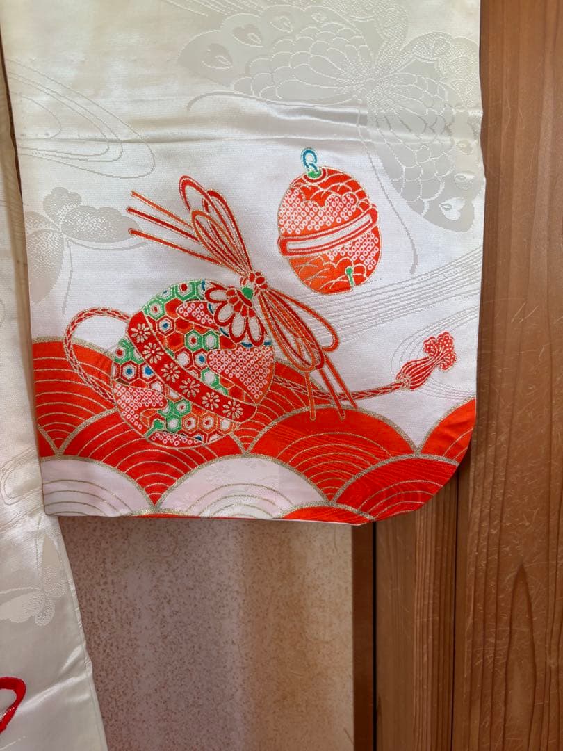 【値下げ】7歳　女の子用フルセット　裾除け　正絹　七五三　金刺繍入り　他小物付き