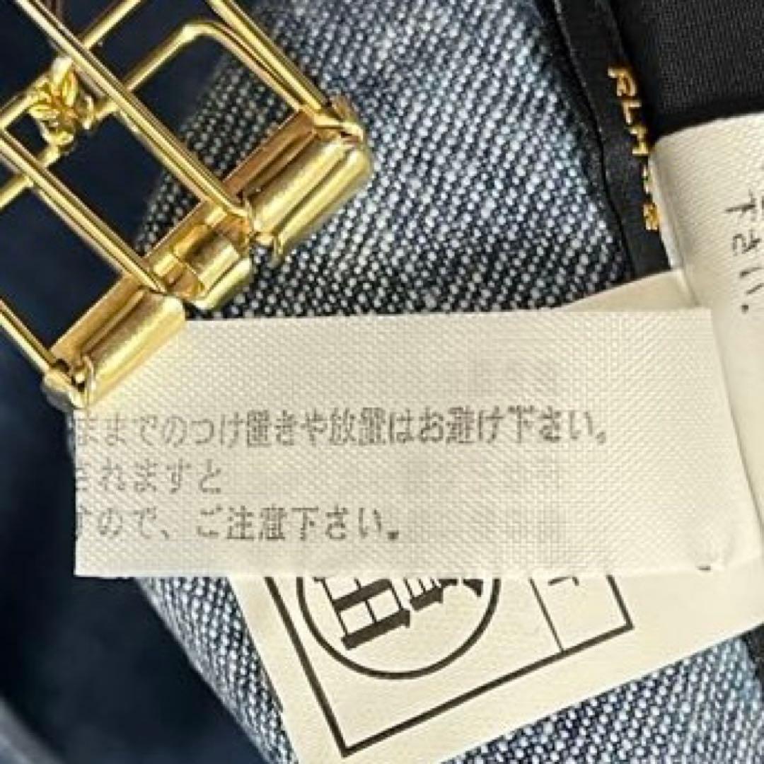 1262【ラルフローレンホーム】エプロン デニム インディゴ ロゴ 綿100%