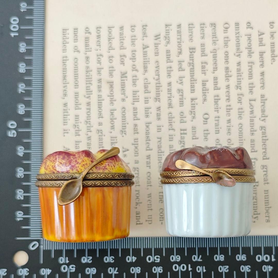 リモージュボックス　マフィン③　チョコレート　フランス製　小物入れ　ミニチュア