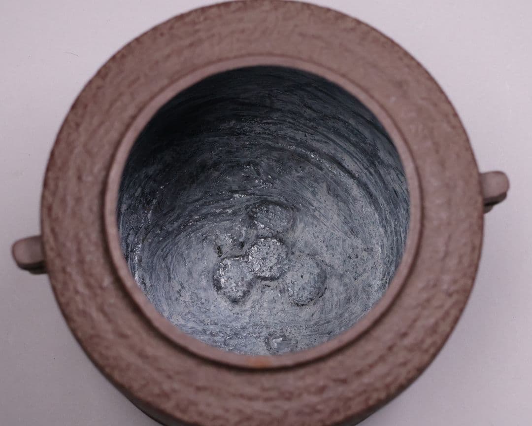 茶道具 釜師・佐藤清光 砂鉄 筒釜 共箱 風炉釜 吊釜 鉄釜【MA526】