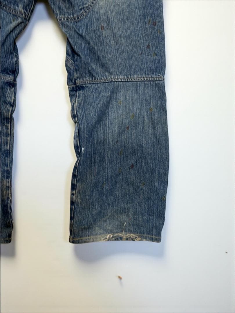 ≪G-STAR RAW≫ ペイントヴィンテージ加工 立体裁断デニムジーンズ