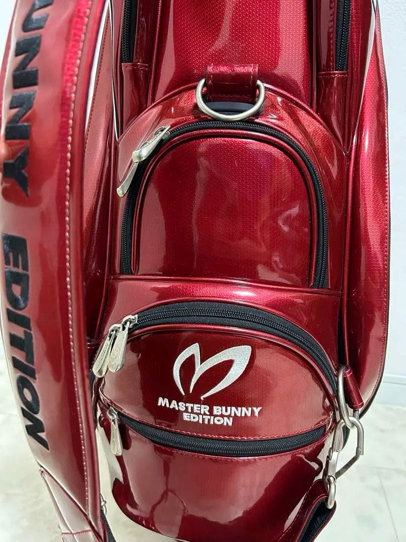 美品　マスターバニー　ツアーレッド　キャディバッグ　ヘッドカバー　エナメル　６点