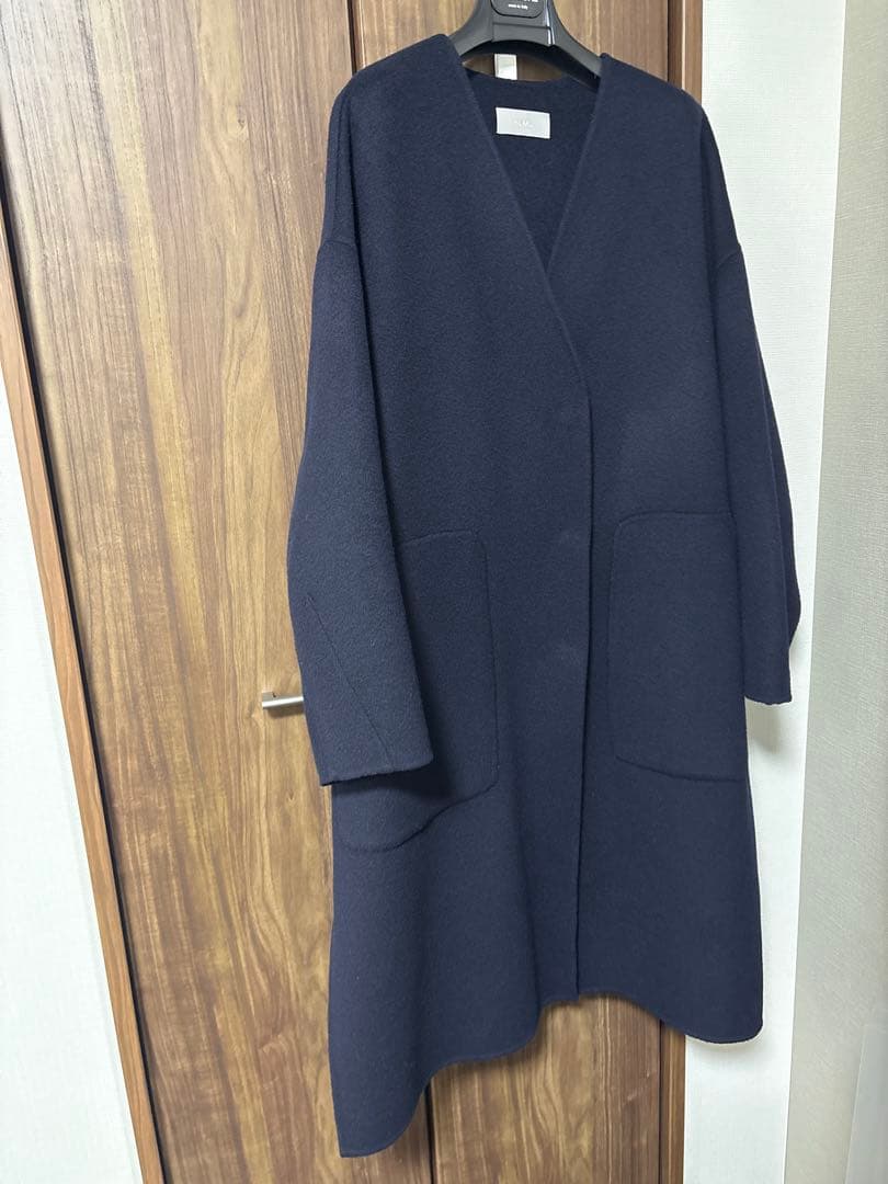 「今期購入 hLM ウールコート ネイビー サイズ38 美品」