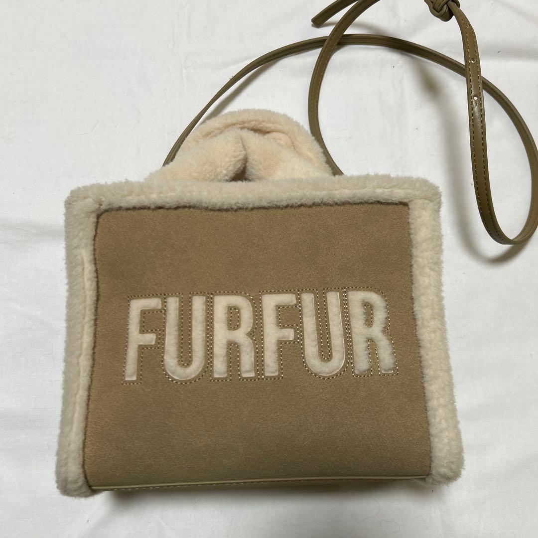 FURFUR ムートンロゴトートバック ベージュ
