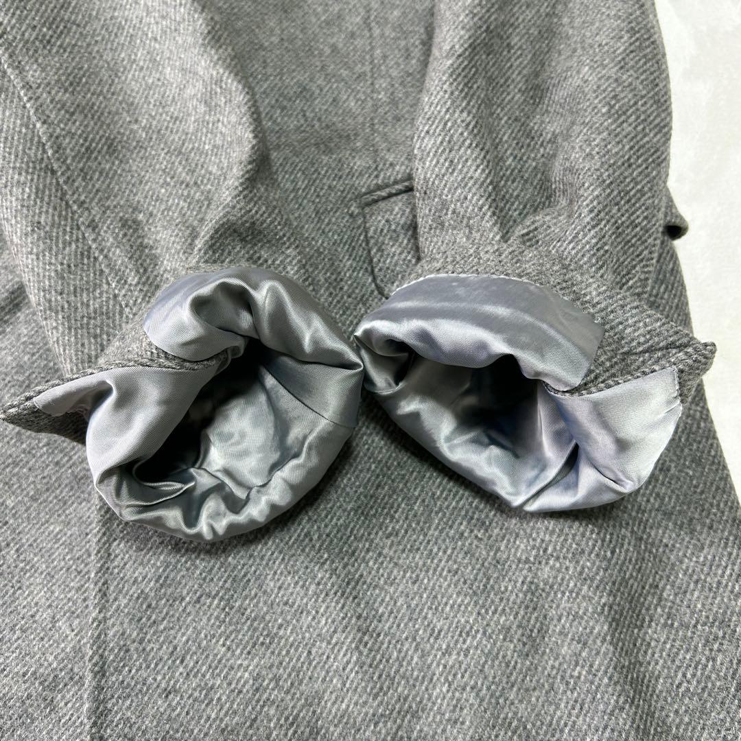 美品 エディフィス 英国生地 ツイードウール カシミヤ チェスターコート M 灰