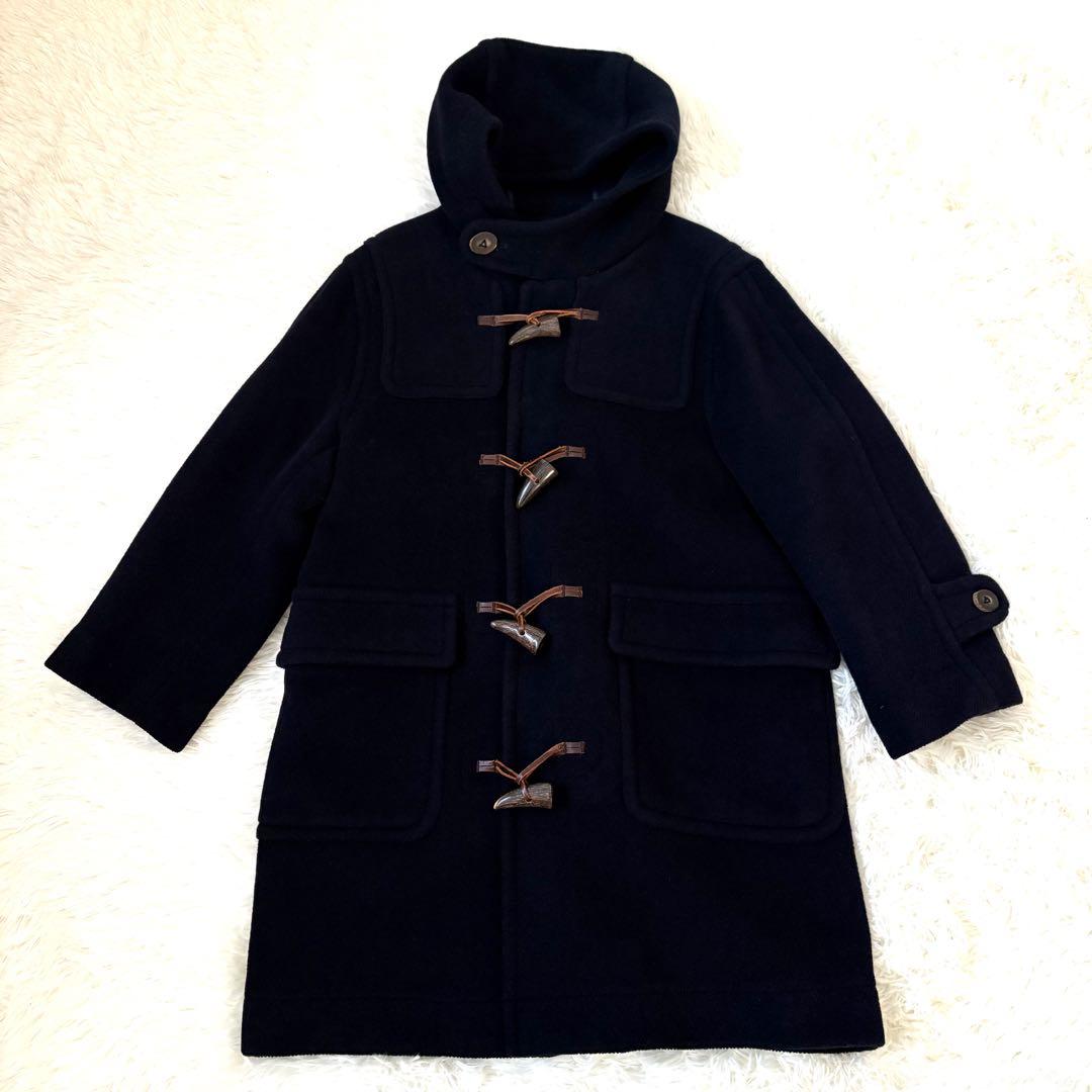 MoorBrook製生地】ダッフルコート ヘリンボーン ネイビー 英国製 M