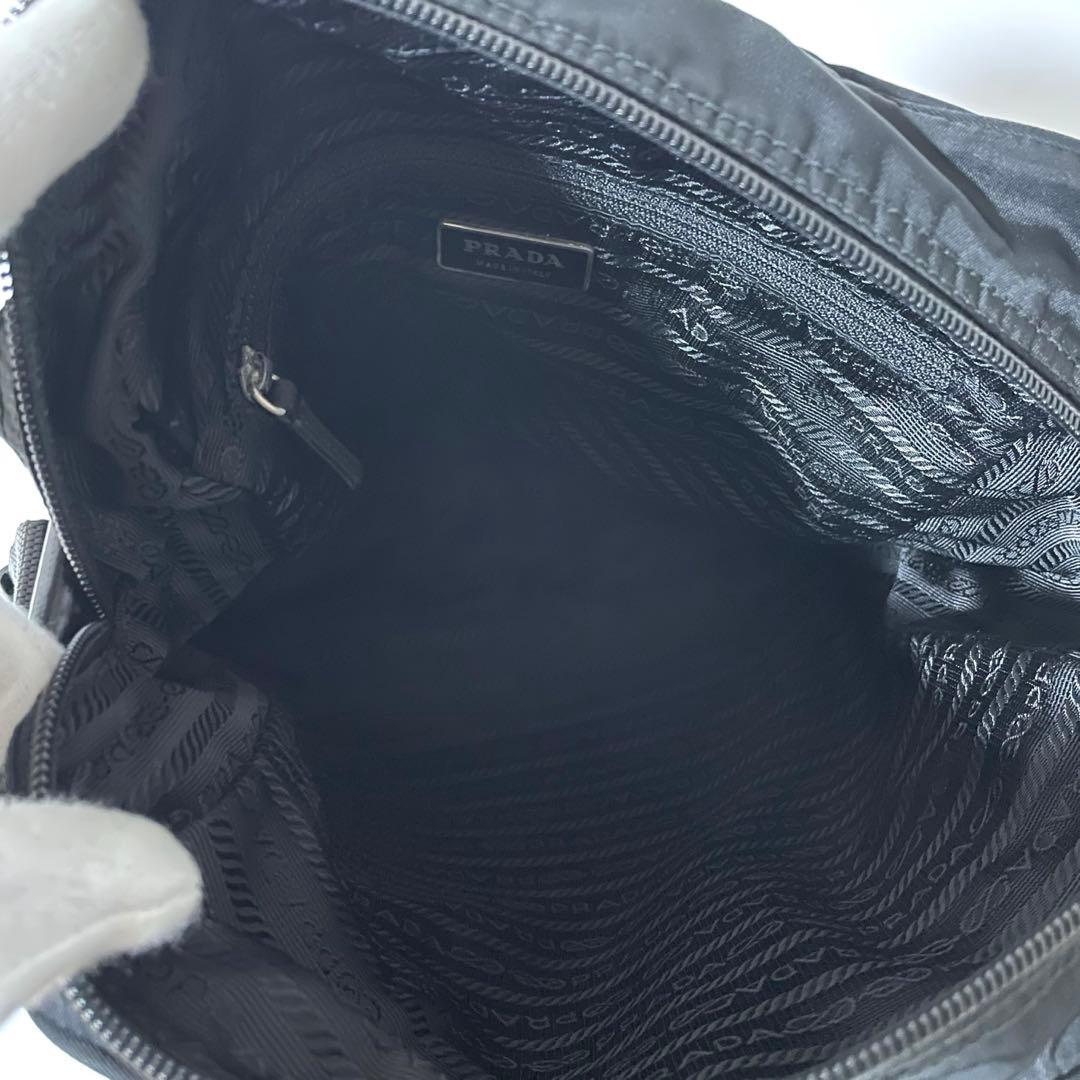 【良品】PRADA プラダ ショルダーバッグ ナイロン×レザー スクエア