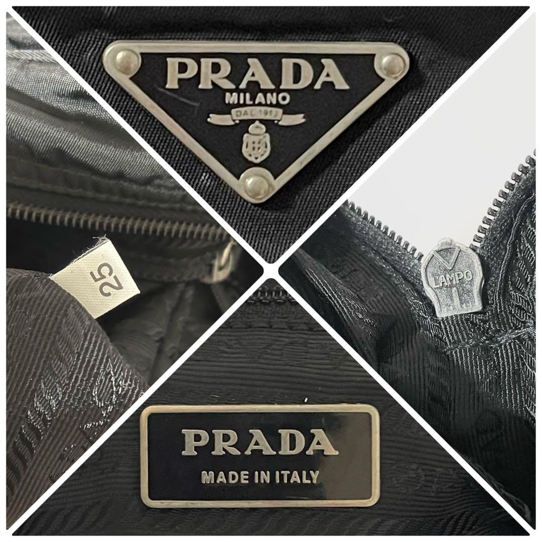 【良品】PRADA プラダ ショルダーバッグ ナイロン×レザー スクエア