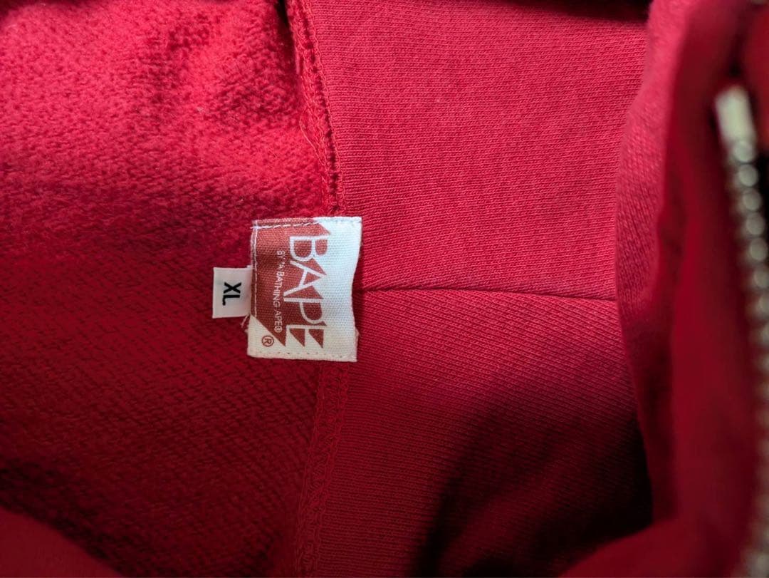 BAPE フルジップパーカー XL レッド