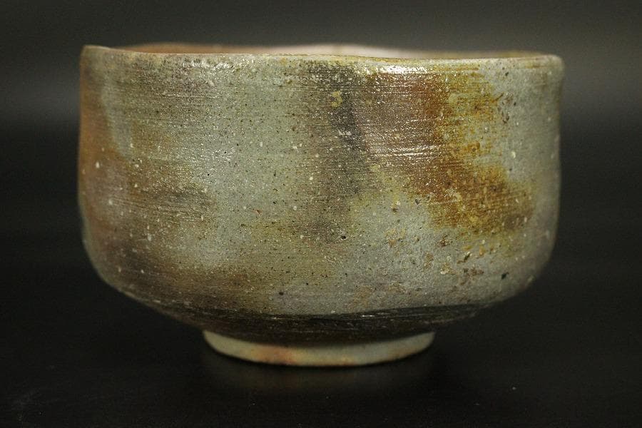 茶道具 備前焼 抹茶茶碗 在印 木箱入(メ1775)