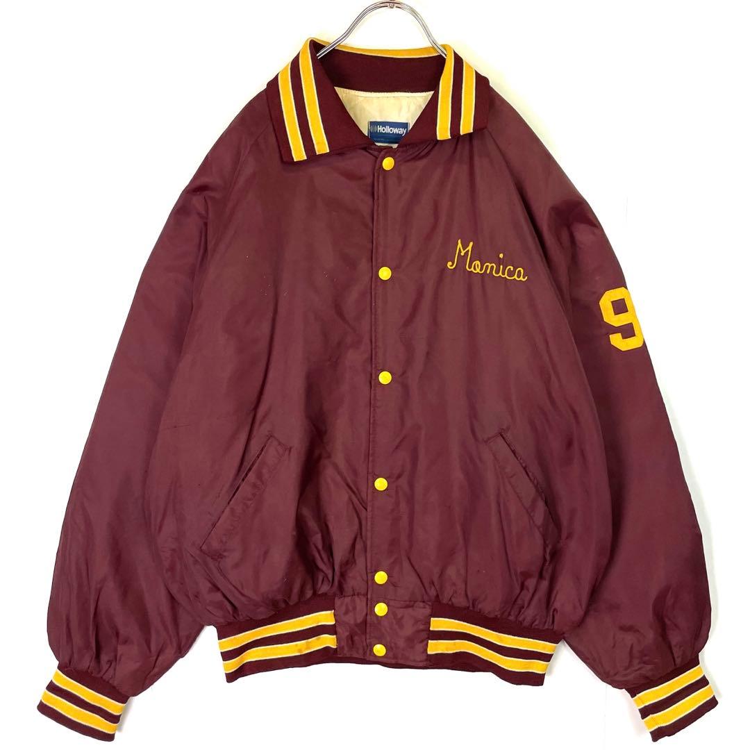 USA製ホロウェイHollowayナイロンスタジャン中綿キルティング刺繍