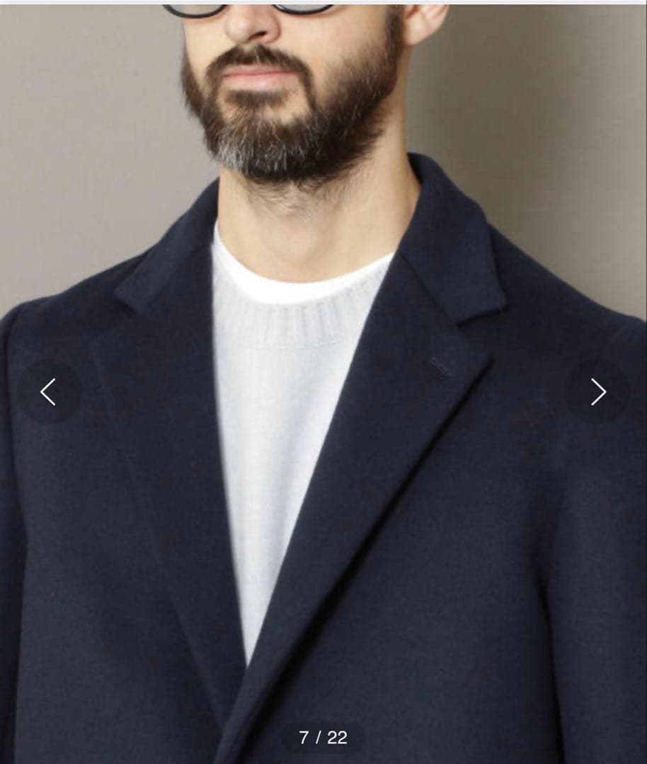 未使用級ビューティアンドユースユナイテッドアローズチェスターコートネイビーL