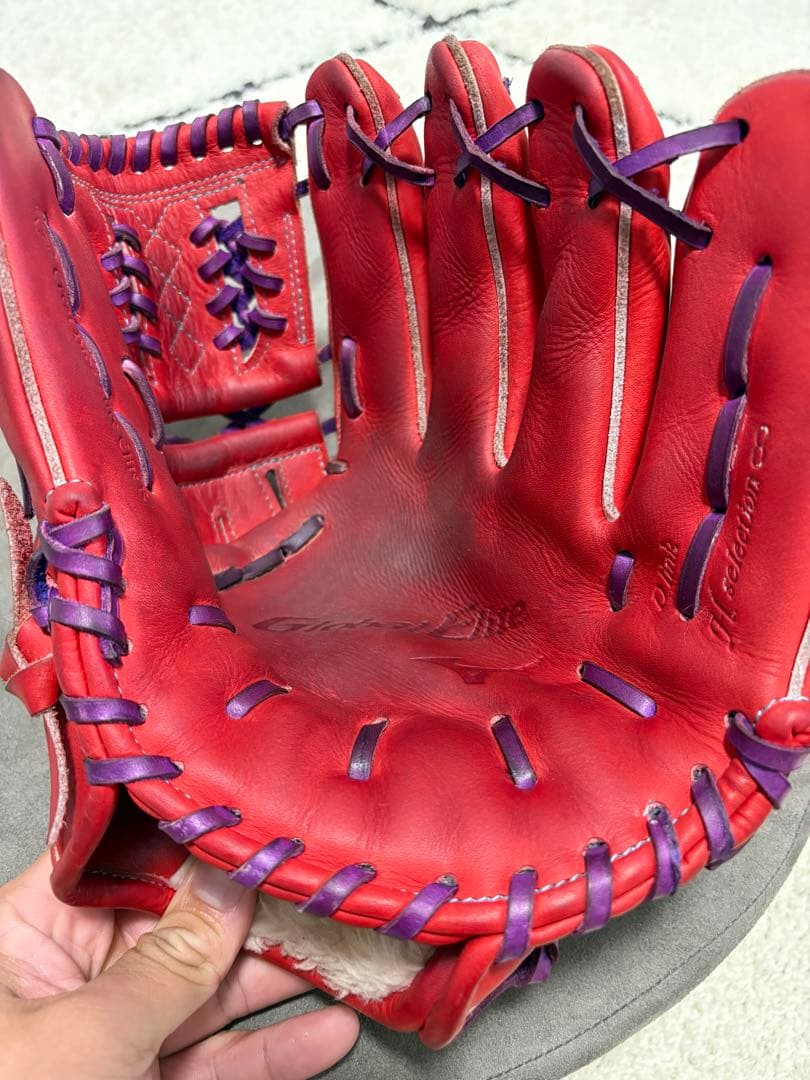 123489、Mizuno Global Elite 軟式投手グローブ 赤