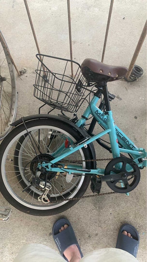 MAGNIFICENT 折りたたみ自転車 水色 | 激安通販のイーサプライ