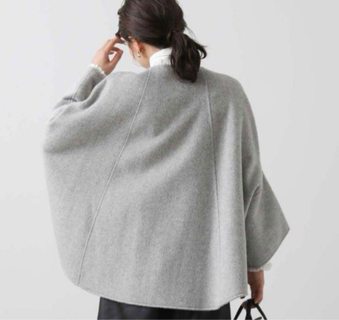 未使用級♡RISLEY リズレー　ウールリバーシブル　ポンチョ　ケープコート