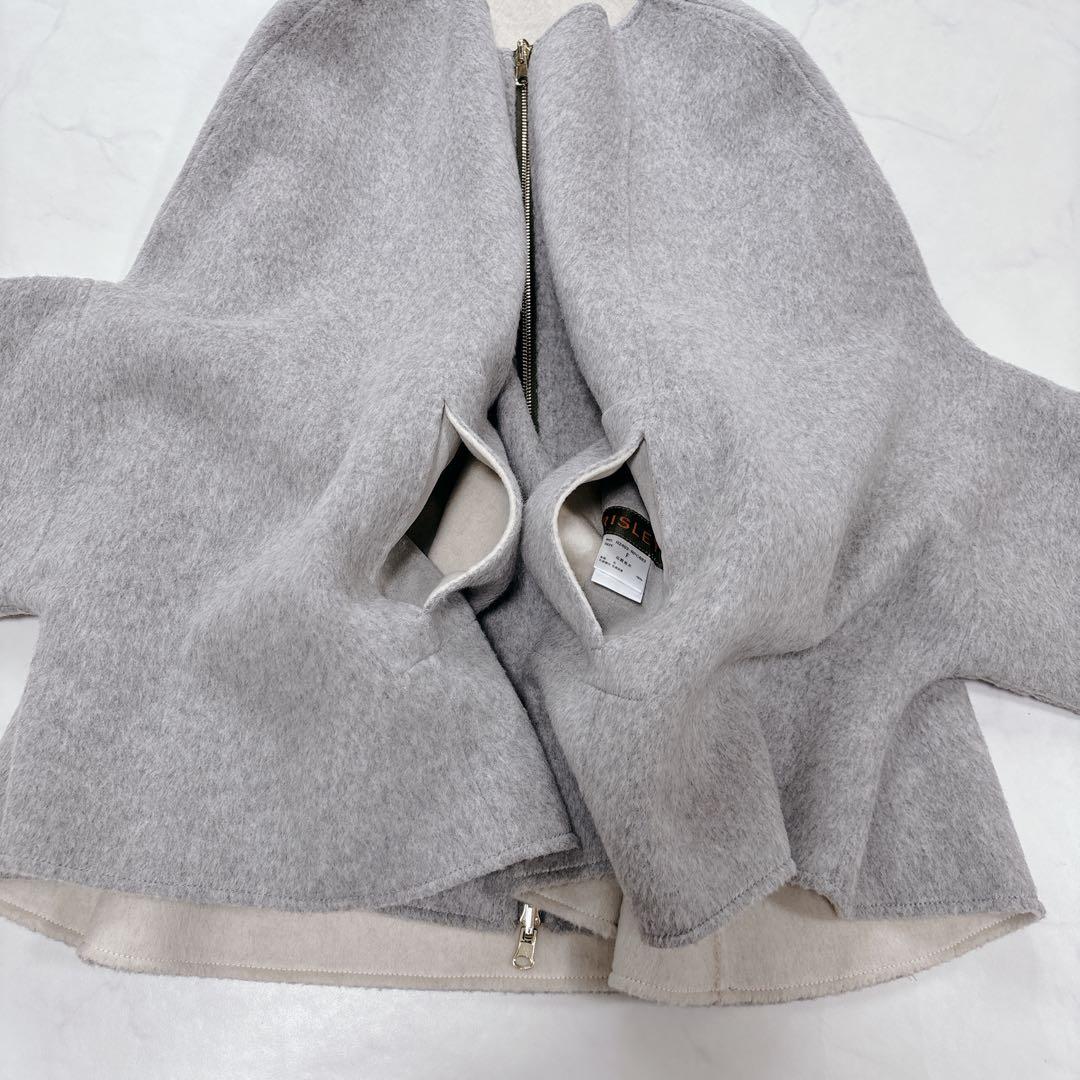 未使用級♡RISLEY リズレー　ウールリバーシブル　ポンチョ　ケープコート