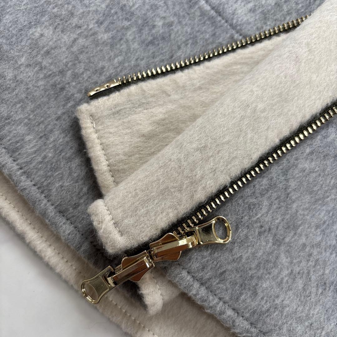 未使用級♡RISLEY リズレー　ウールリバーシブル　ポンチョ　ケープコート