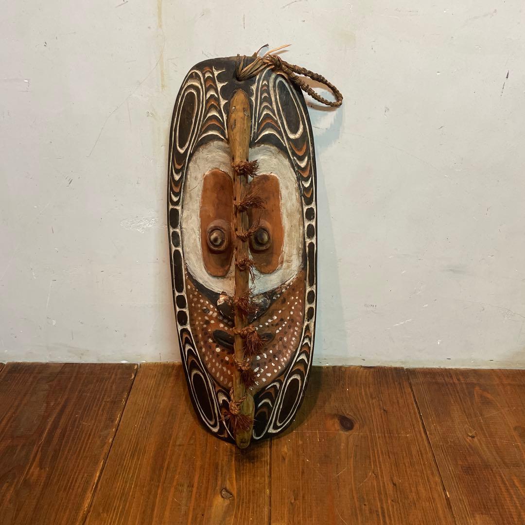 美品　希少　木製　パプアニューギニア　セピック川流域の部族　マスク　飾り