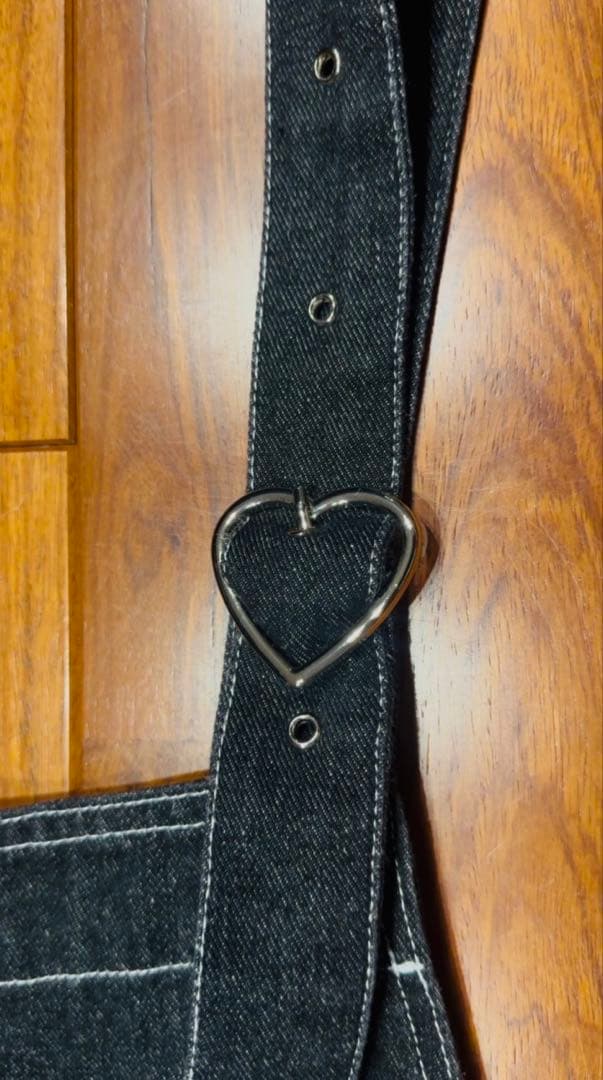 ダークデニム サロペット ハート型ポケット　リンカブル LINKABLE